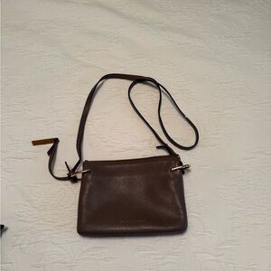 Smaak/Amsterdam Taupe Leather Crossbody Bag